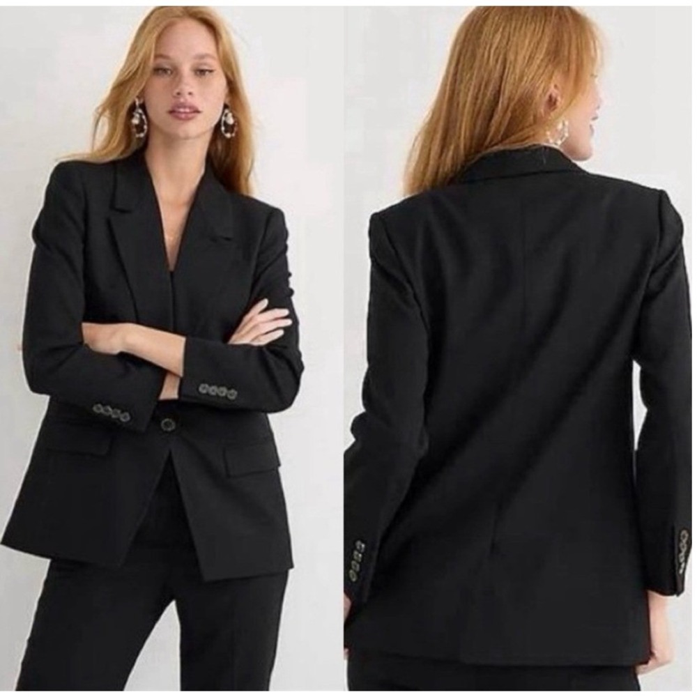 J. Crew Willa Black Wool Blend Blazer Suit Jacket Women's‎ Size 6
